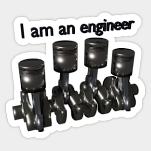 I am an engineer: 4 cylinder engine. Sticker